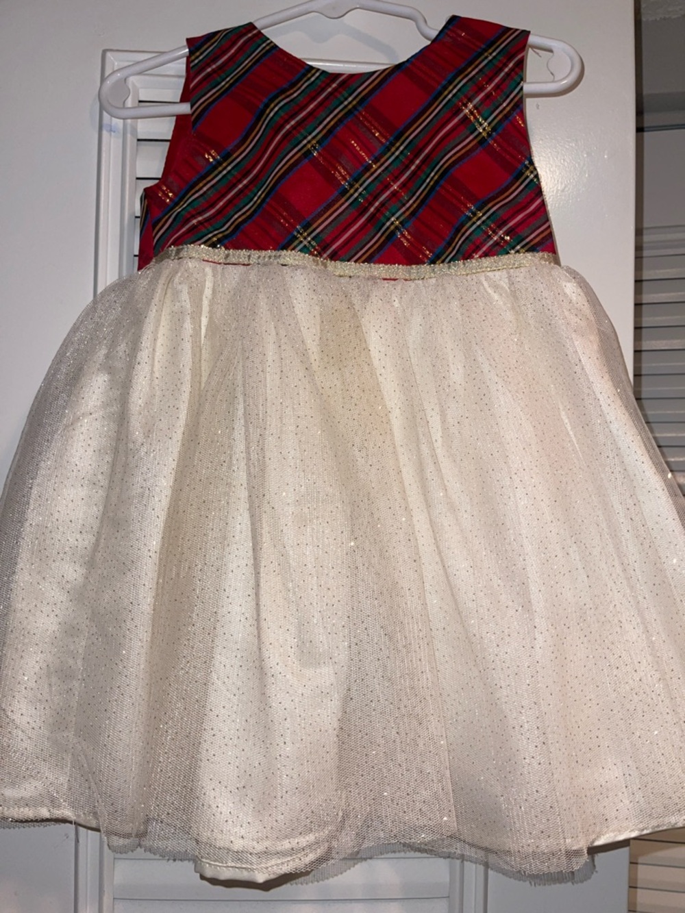 Blueberi Boulevard Red Coat Dress with Ivory Tulle Skirt